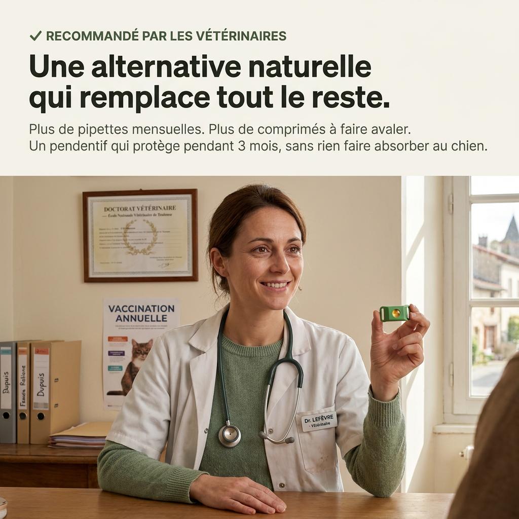 Pendentif Nuvara™ -  Protège ton chien naturellement sans rien lui faire absorber