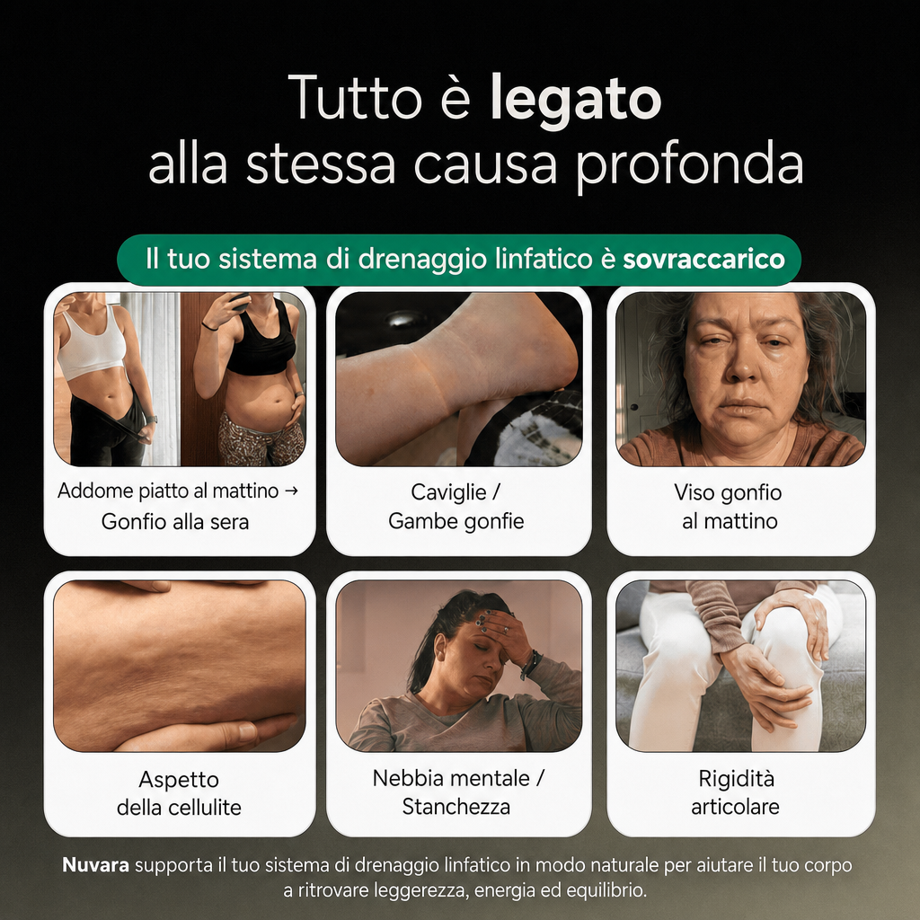Nuvara — Capsule per il Drenaggio Linfatico · Trasformazione totale in 60 giorni